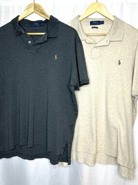 Lot of 2 Polo Ralph Lauren Polo Pima Soft Touch Shirts X-Large Preppy Minimalist